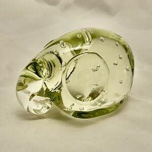 Elegant Green Glass Elephant Figurine